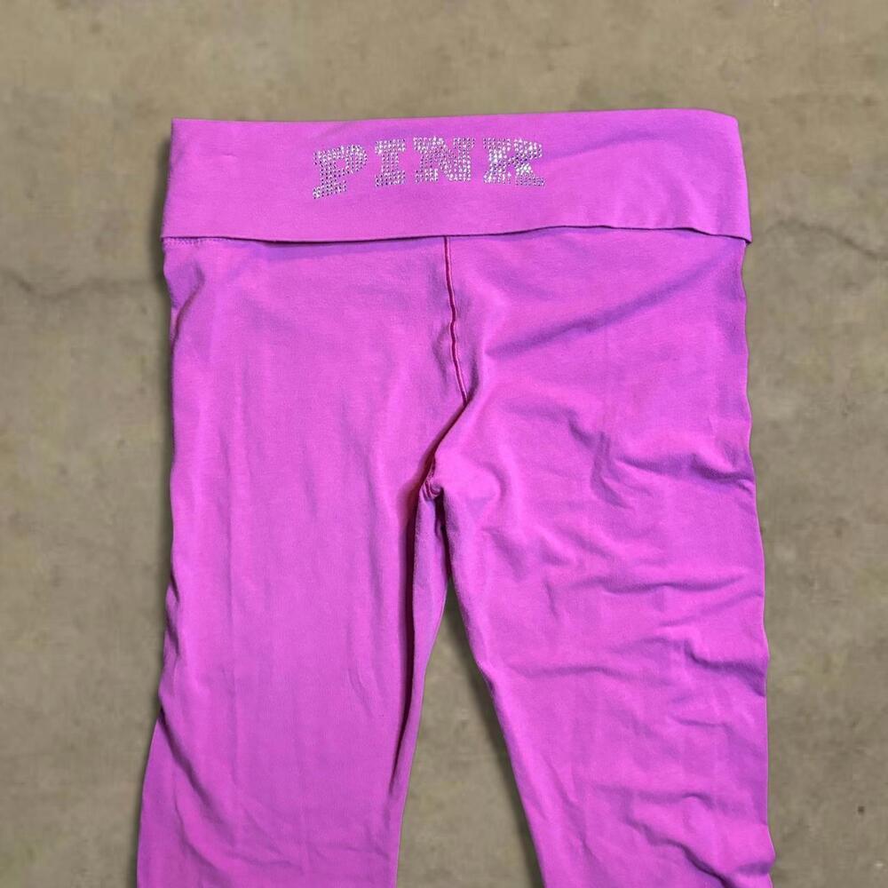 Victoria's Secret PINK y2k foldover pink vs flare legging set medium large - Picture 2 of 8